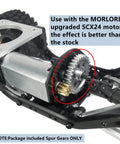 Close-up of SCX24 motor with 32T spur and 8T pinion in Beef Up 0.5M 32T Spur Gear And 8T Pinion Conversion Kit for RC Crawler