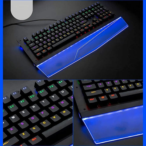 Slick 108 Key Mechanical Gaming Keyboard With Crisp Blue Switches And Smooth Usb Wired Setup Features Sweet Led Backlit Effects
