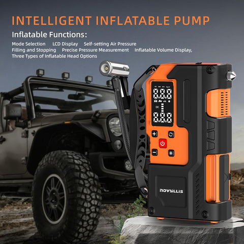 All In One Jump Starter With Air Compressor On The Go 4000A Portable Battery Pack by rugged vehicle outdoors