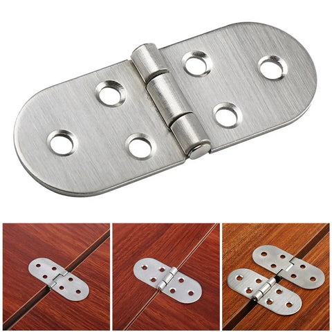 Folding Table Hinge Kit With Flush Mounted Self Supporting Stainless Steel Hinges for cabinets and furniture flap hinge detail.