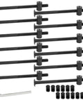Heavy Duty M6 X 90mm Hex Drive Socket Furniture Barrel Screws And Barrel Nuts In Matte Black with hex wrench, arranged in a bundle.