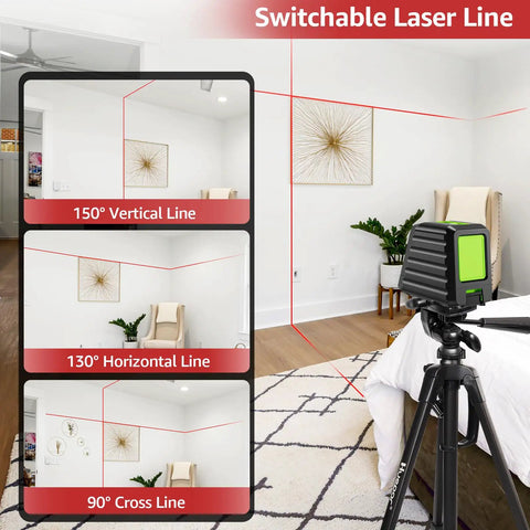 Self Leveling Laser Level With 150 Feet Range Pulse Mode Red Cross Line 150 Degree Vertical And 130 Degree Horizontal Projection