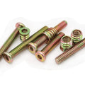 Top Shelf Threaded Insert Nut And Bolt Assortment Kit Zinc Plated Carbon Steel furniture barrel bolts with hex inserts.