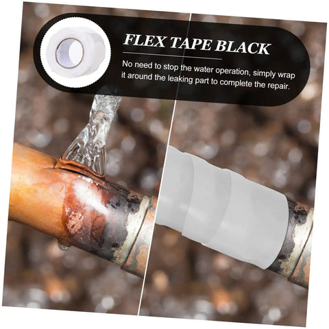 Pipe Waterproofing Tape For Leaks Repair Heavy Duty Sealant Tape shown wrapped on a leaking outdoor metal pipe