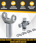 Transmission Slip Yoke And U Joint Kit For Turbo 350 TH350 700R4 1310 Series 26 27 Spline with retaining clips visible