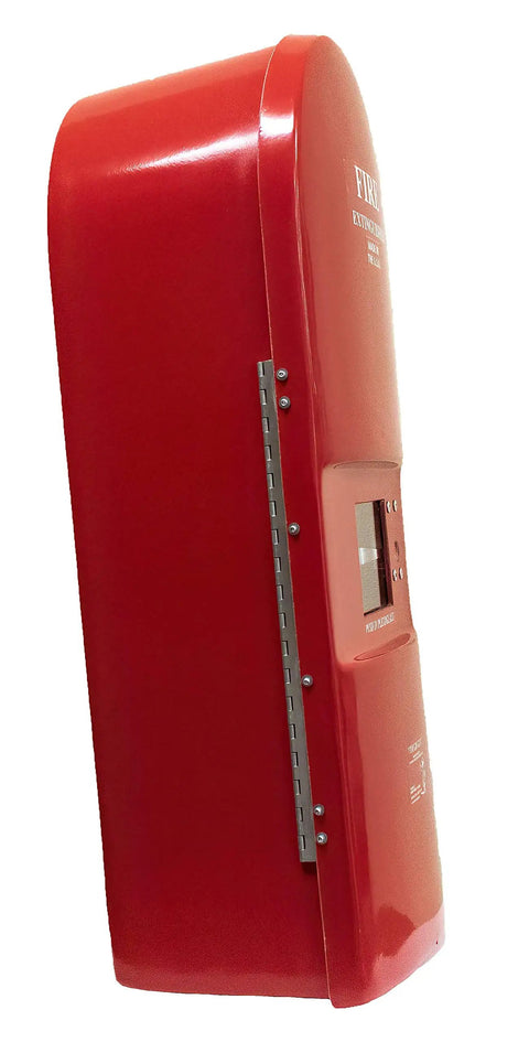 Large Fire Extinguisher Cabinet Fits 20 Pound Extinguisher With Badass Fiberglass Body solid red wall mount angle view