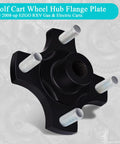EZGO RXV Rear Wheel Hub Flange Plate Pair for 2008 Up Golf Carts, black flange with silver threading for RXV gas electric models
