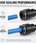 Snag This 10 Piece Pneumatic Quick Connect Kit With Push To Connect Air Line Fitting Plug Adapters In Cap Style For 1/4 5/16 3/8 And 1/2 Inch Tubing That Rock Solid Build For All Your Heavy Duty Projects, black 1/2-inch plug fitting