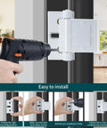 Two Pack Top Of Door Latches Silver Door Reinforcement Lock For Home And Hotel Security With Aluminum Construction And Stainless Steel Screws Easy Install For Swinging Doors In Apartments Or Hotels.