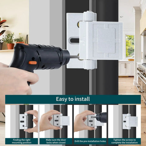 Two Pack Top Of Door Latches Silver Door Reinforcement Lock For Home And Hotel Security With Aluminum Construction And Stainless Steel Screws Easy Install For Swinging Doors In Apartments Or Hotels.