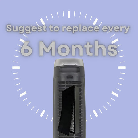3-In-1 HEPA Pre Filter Replacement For T100 And T300 Smart Air Purifiers Pack Of 4 Washable Black Pre Filter Plus True HEPA Filtration Capturing 99.97% Of Particles Down To 0.3 Microns shown inserted in purifier