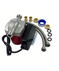 Premium 115V Hot Water Pressure Booster Pump ThreeSpeed Stainless Steel Circulator with installation kit and connectors.