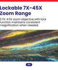 Dual Head Simul Focal Stereo Microscope With Lockable Zoom Pro Grade Build For Pros, 7x To 45x Magnification, Trinocular Eyepiece And Port Viewing, One And A Quarter Inch Wide Field, 4 Inch Working Distance, 3D Boom Stand For Flexible Positioning, 10x view