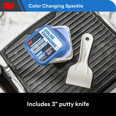 Color Changing Spackling Compound Kit With 3 Inch Putty Knife Blue When Wet And White When Dry 12 Oz For Hole Repairs Up To 3 Inches On Drywall Plaster Stucco And Wood Ideal For Quick DIY Fixes On Interior And Exterior