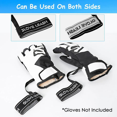 Anti Lost Ski Glove Leash Wrist Straps for Men Who Ski elastic straps shown with gloves for quick on/off and easy access.