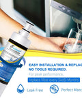 Person installing the Premium Refrigerator Water Filter Replacement 0.5 Micron Coconut Activated Charcoal For Whirlpool EDR5RXD1.