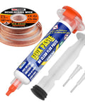 No Mess No Clean Soldering Flux Paste 9530 in a 10cc syringe plus 3M desoldering wick braid ten feet long two point five millimeter