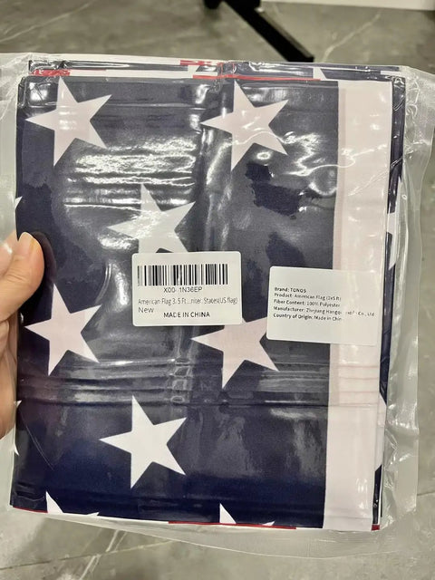 Packaged All American Patriotic 3x5 Ft Outdoor Flag With Brass Grommets For Porch Gardens And Home Decor Durable Polyester Flag