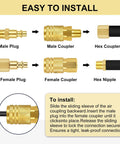 45 Piece One Quarter Inch NPT Air Hose Fittings Kit With Quick Connects Including Male And Female Plugs Couplers