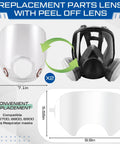 Replacement Lens Kit For 6000 6700 6800 And 6900 Series Full Face Respirators Includes 2 Lens Assemblies And 20 Peel Off Lens Covers
