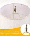 2 Pieces Bronze Lamp Finials 3.4 Inch Tall With Cleaning Cloth For Table And Floor Lamps Retro Vibe Shade Holder Cap Knob Nuts Decorative Lighting Fixture Accessories One Eighth IP Thread And One Quarter Twenty Seven Thread installed on lamp shade