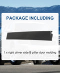 Right driver-side black plastic B-pillar door molding for GM SUVs (Escalade/Suburban/Tahoe/Yukon XL) 2015-2020, 1 pack