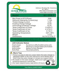 Specifications label for 20W 12V Solar Battery Charger Maintainer With Smart MPPT Controller Waterproof 20 Watt Solar Panel Kit