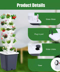 Vertical Hydroponic Tower Kit For Indoor Herb And Veggie Garden, 30 Plant Slots, Silent Water Pump, Timer And Adapter details