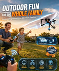 Father and son playing with Electric RC Paper Airplane Kit With Gyro Stabilizer Dual Propellers for outdoor fun