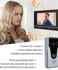 Video Doorbell Intercom System With 7 Inch Indoor Monitor And Aluminum Alloy Camera Two Way Audio Video Intercom Kit feature display
