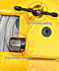 Close-up of Spring Balancer Tool Hoist Stand With Manual Lock Adjustment showing self-locking and adjustment features.