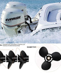 Aluminum Boat Propeller Upgrade For Johnson Evinrude 15 35HP showing 3-blade design and boat motor application