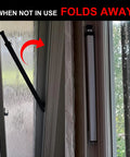 Window Security Bar Adjustable From 28 Inches To 48 Inches For Patio Doors Sliding Doors And Double Hung Windows Provides Extra Security While Allowing Fresh Air Quick Easy Install Works Inside Or Outside For Reliable Home Safety showing folded view.