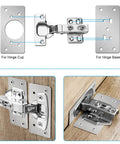 12 Pack Stainless Steel Cabinet Hinge Repair Kit With Door Hinge Repair Plates And Mounting Screws Includes Six Hinge Cup Plates And Six Base Plates