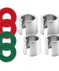 Set Of Four Car Battery Post Shims For Positive And Negative Terminals Repair Kit With Washers in silver and felt material
