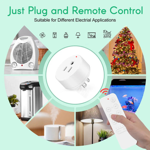 500Ft Wireless Wall Switch With Timer Plug For Three Outlets Countdown Remote Control Electrical Outlet Adapter in home setup