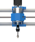 Drop Dead Durable Tungsten Carbide V Groove Router Bit Set For CNC Woodworking features a close-up of a CNC router tool with a v groove bit.