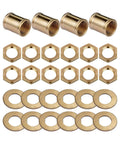 Total No Fuss Brass Lamp Hardware Set Featuring Snug Threaded Pipe Locknuts And Tough Rod Couplings For Easy Diy Lighting Assembly and workshop upgrades, includes brass rod couplings, nuts and washers.