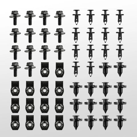 60 Piece Universal Engine Under Cover Splash Shield Fastener Kit With Push Retainers Rivet Clips And Tool For Nissan Infiniti