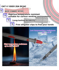 Pro Grade Multimeter Test Leads Kit With 1000V 20A Capacity 40.5 Inch Silicone Probes And Ultra Sharp Gold Plated Tips Handy Alligator Clips