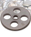 T80 Mini Lathe Gear Replacement Part For MX 210 WM 210 8x16 Lathe Machine, high speed steel gear, close-up view, background with machinery