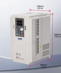 Beefy 11KW VFD Inverter For Spindle Motor CNC Speed Control, 380V, front view showing dimensions, 3-phase output unit