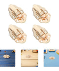 Vintage Golden Metal Box Toggle Latch With Padlock Hole Fits Wood Cases And Guitar Boxes Featuring Easy Install Duckbill Hasp displayed in four angles.