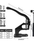 All In One Grommet Press Kit Heavy Duty Cast Iron Hand Press With Three Die Sets And 3000 Eyelets for grommet installation
