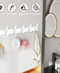 Two Pack Wall Mount Coat Rack With Twelve Hooks, 17.3 Inch Aluminum Coat Hanger, Towel And Hat Rack in bathroom setting