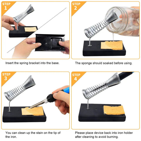 Step-by-step guide for using the Legit 60W Soldering Iron Kit With Five Durable Replaceable Tips And Reliable Temp Control Dial.