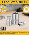 14 Piece E-Torx Socket Set With 1/4 3/8 1/2 Inch Drives External Torx Star Sockets E4-E24 Ultimate Torque Kit showcase