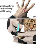 Multipurpose Pet Grooming Glove For Dogs And Cats Water Resistant And Puncture Scratch Resistant Easy Grooming On The Go Vet Visits And Handling Durable Gray With 12 Month Warranty used on hand and cat paw