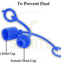 Blue Hydraulic Hose Dust Caps And Plugs Kit Half Inch ISO A Quick Disconnects With Retention Ring Six Color Set