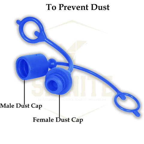 Blue Hydraulic Hose Dust Caps And Plugs Kit Half Inch ISO A Quick Disconnects With Retention Ring Six Color Set